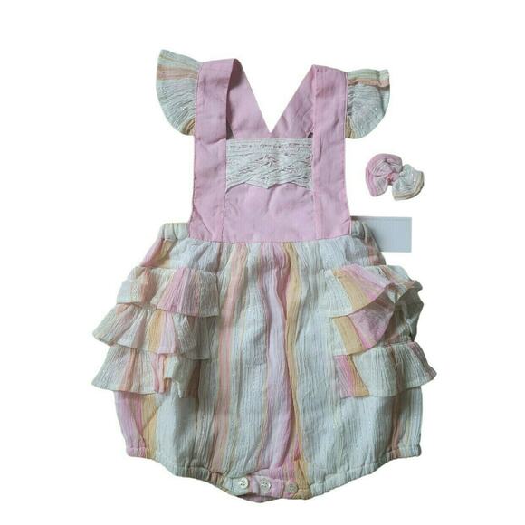 Well Dressed Wolf Pink Lurex Romper - Picture 1 of 6